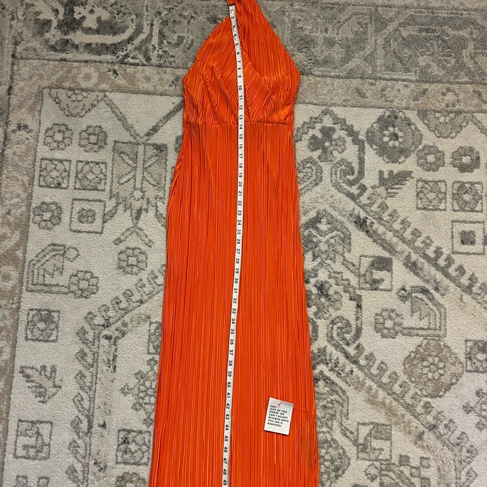 Elegant Orange Halter Dress - Size 2 - Picture 6 of 8